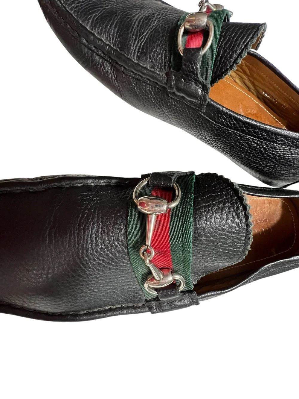 Men's Black Leather Gucci Slip-On Loafers